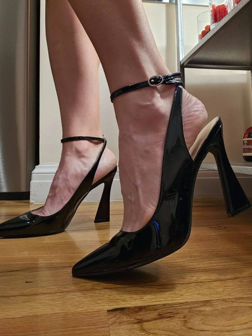 Nine West Black Patent Leather Stiletto Size 10